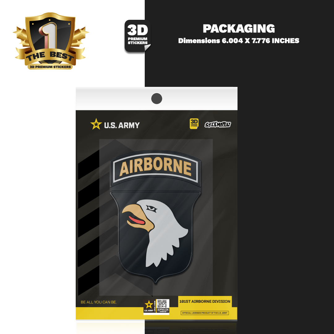 101ST Airborne Division 3D Premium Sticker 5'' packaging