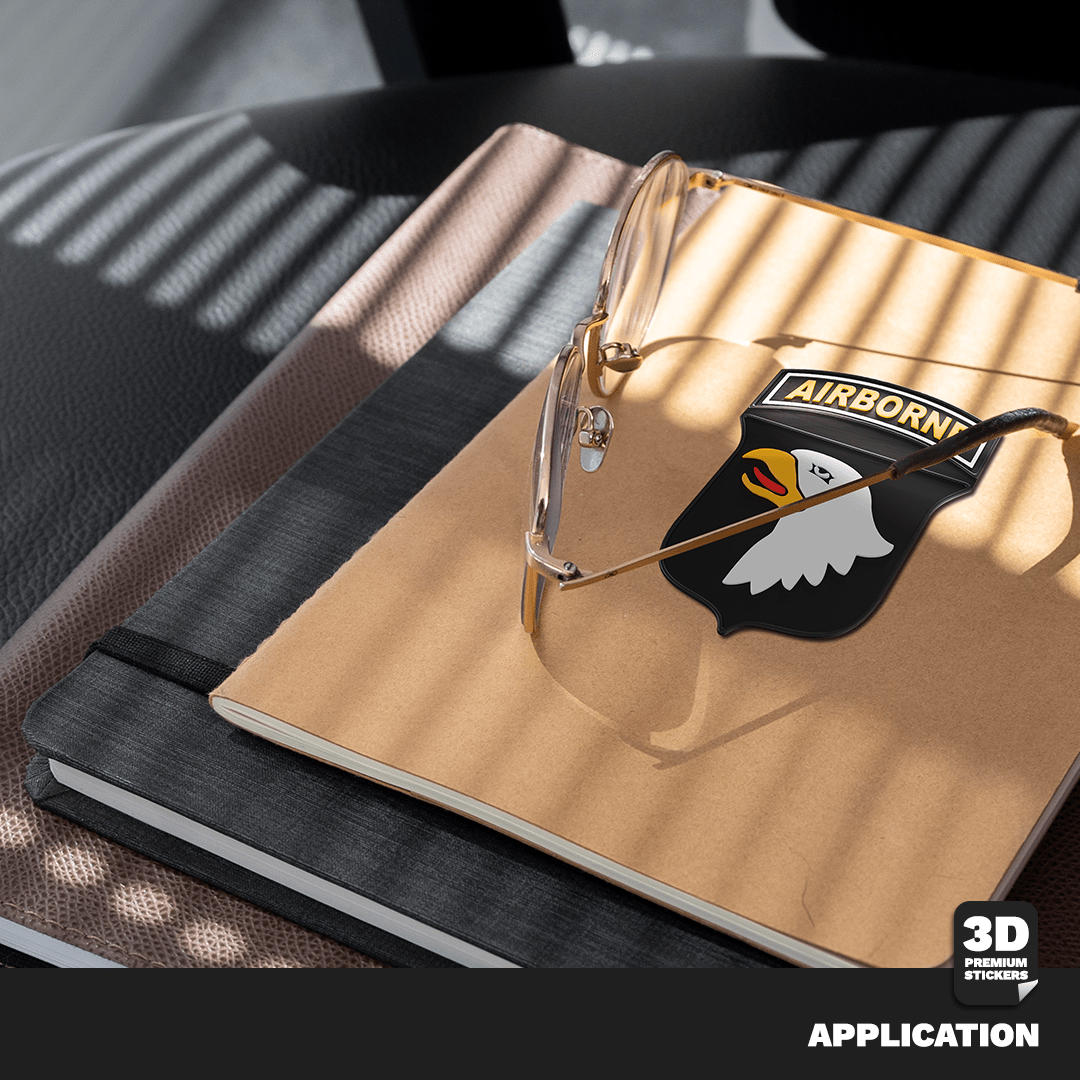 101ST Airborne Division 3D Premium Sticker on a notebook
