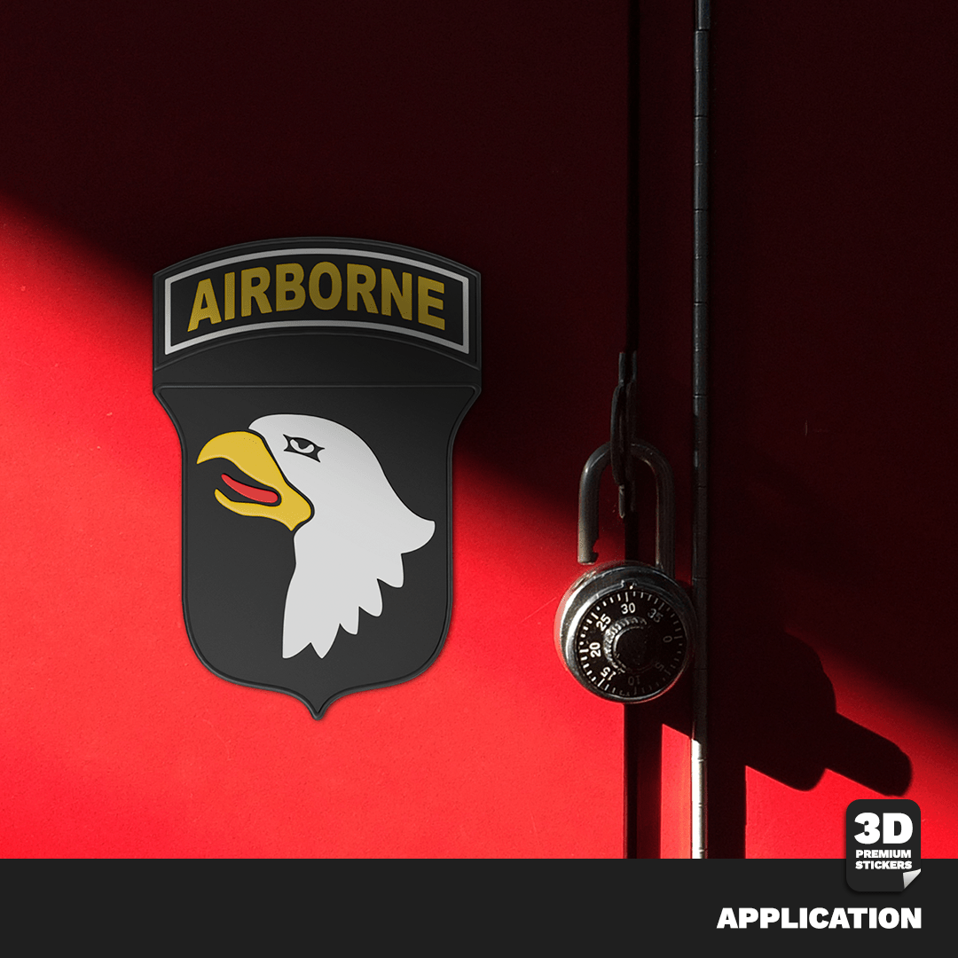 101ST Airborne Division 3D Premium Sticker on a locker