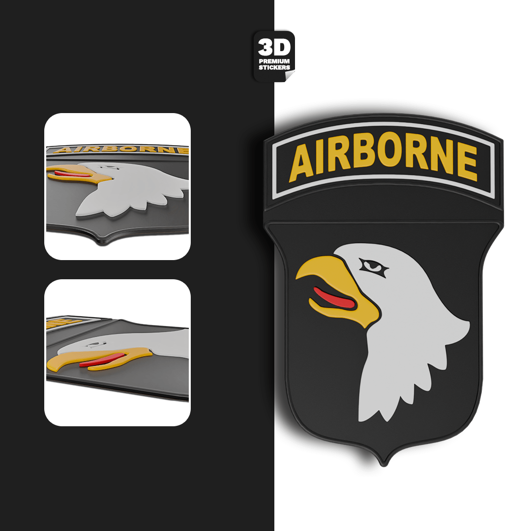 101ST Airborne Division 3D Premium Sticker different views