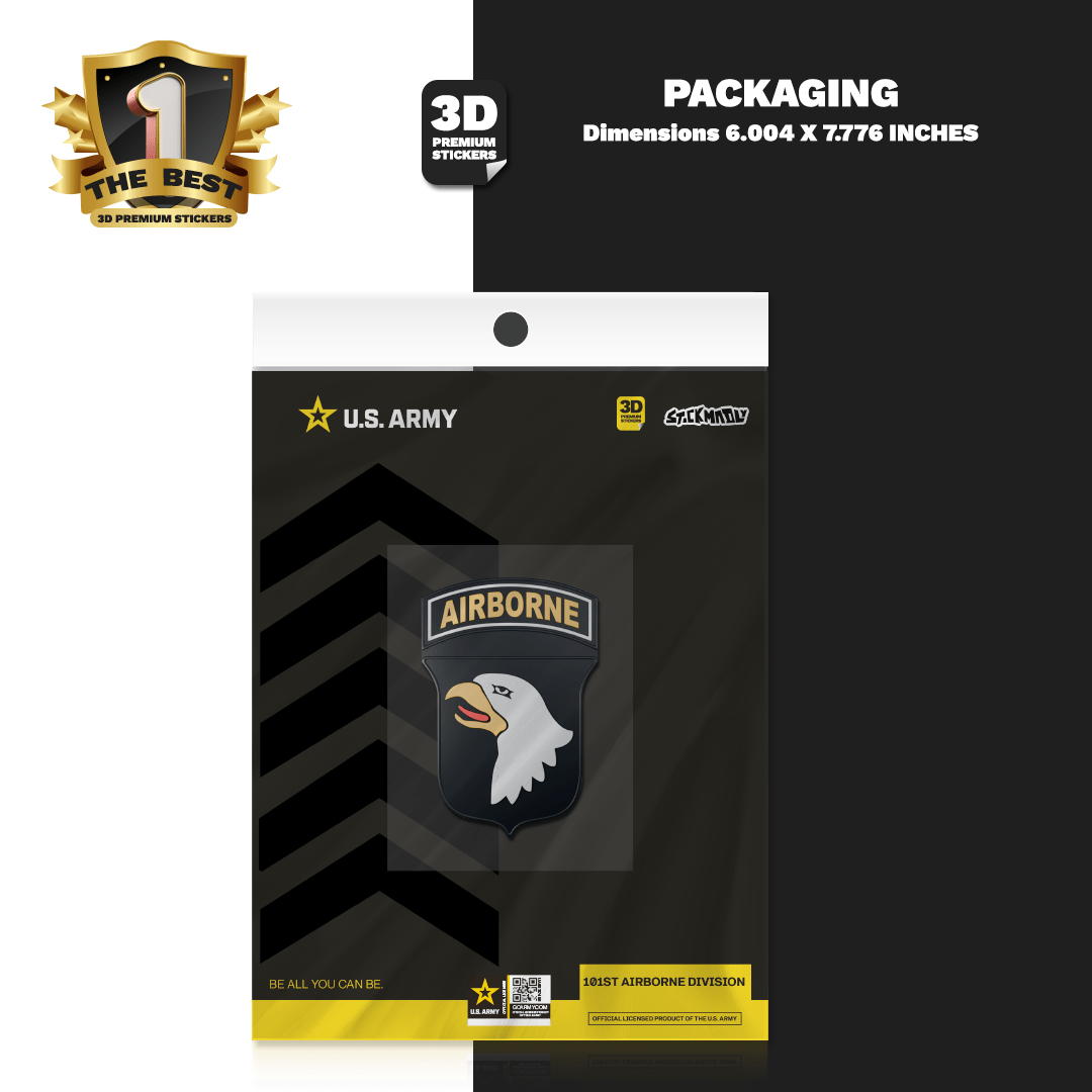 101ST Airborne Division 3D Premium Sticker 3'' packaging