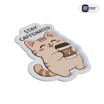 STAY CAFFEINATED CAT Stickmadly