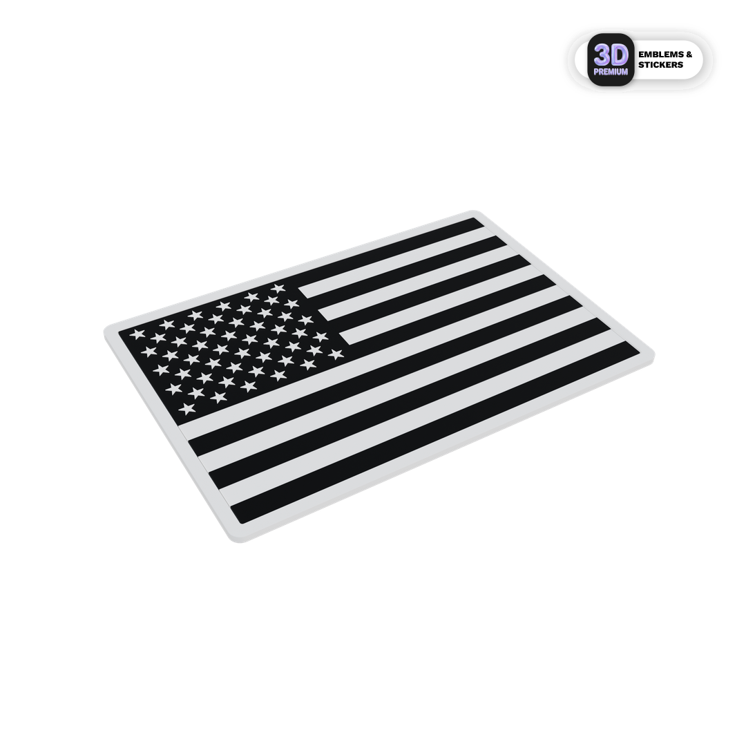 USA FLAG FULL WHITE & BLACK Stickmadly