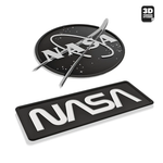 NASA STICKER BLACK & WHITE TWO PACK (Meatball logo 2 Inch and Worm logo 3 Inch) Stickmadly