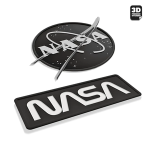 NASA STICKER BLACK & WHITE TWO PACK (Meatball logo 2 Inch and Worm logo 3 Inch) Stickmadly