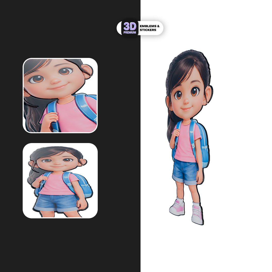 Elementary school girl 2 Stickmadly