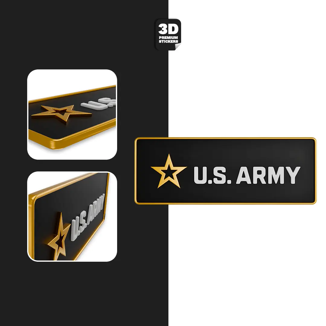 U.S. ARMY Gold Rectangle Stickmadly