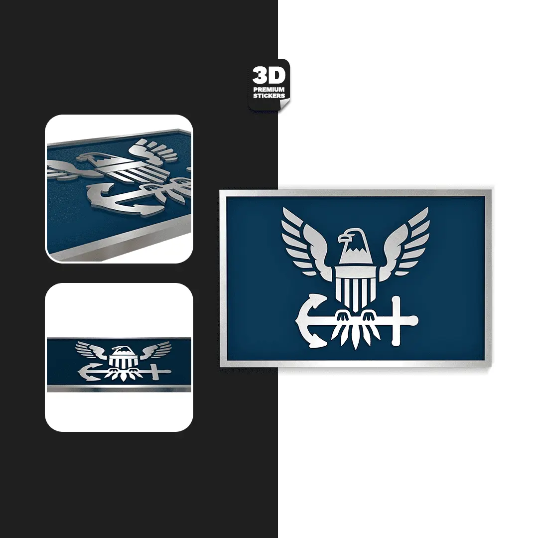 EAGLE ICON NAVY STICKERS -TWO PACK Stickmadly