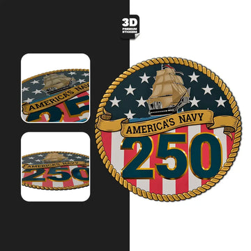 AMERICA'S NAVY 250 3D Premium Sticker | StickMadly