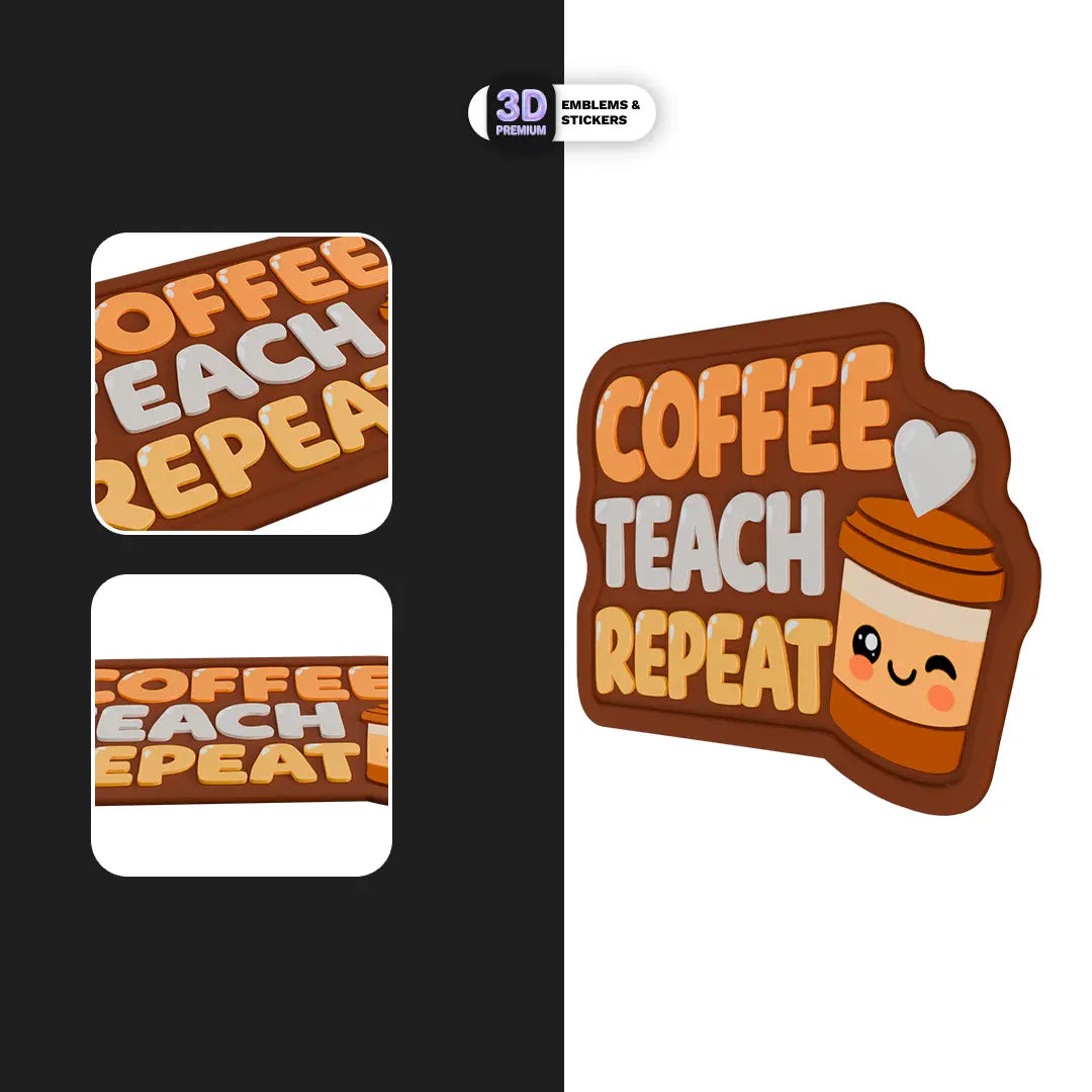 Coffee Teach Repeat Stickmadly