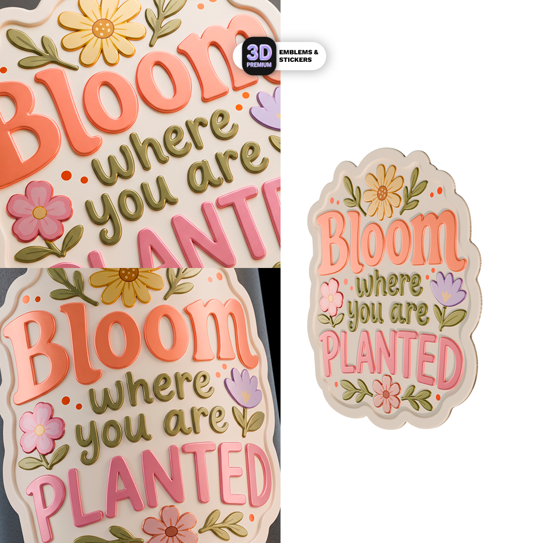 BLOOM WHERE YOU ARE PLANTED Stickmadly