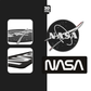 NASA STICKER BLACK & WHITE TWO PACK (Meatball logo 2 Inch and Worm logo 3 Inch) Stickmadly