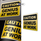 CAUTION GENIUS AT WORK Stickmadly