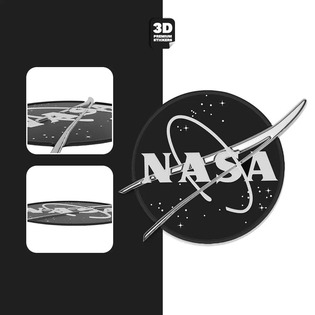NASA STICKER BLACK & WHITE Stickmadly