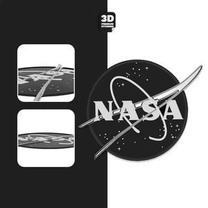 NASA STICKER BLACK & WHITE Stickmadly
