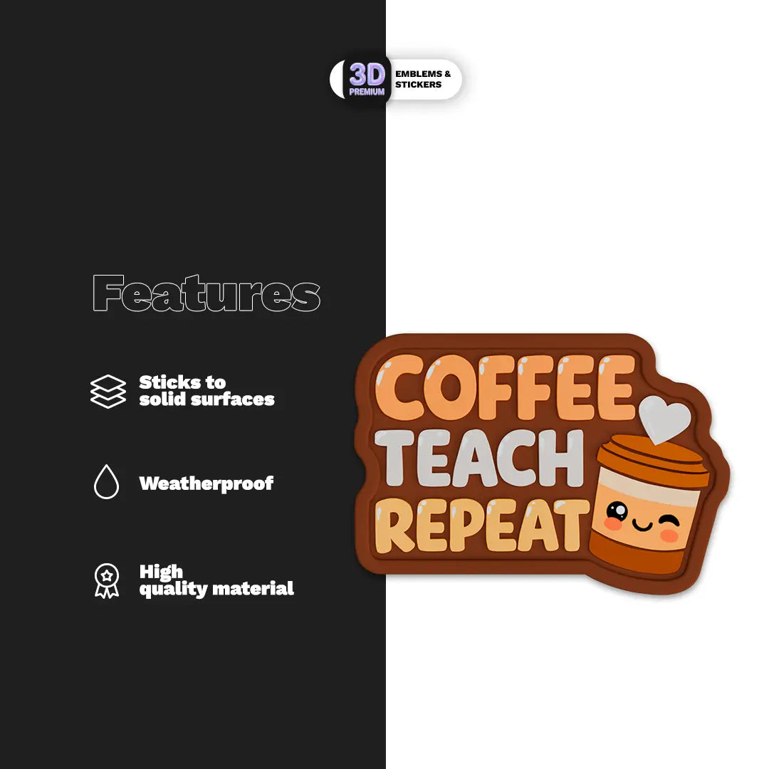 Coffee Teach Repeat Stickmadly