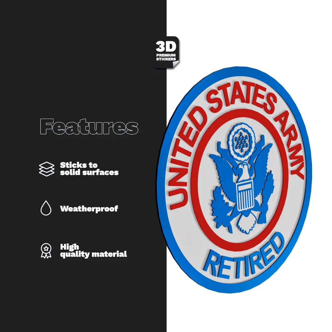 United States Army Retired Stickmadly