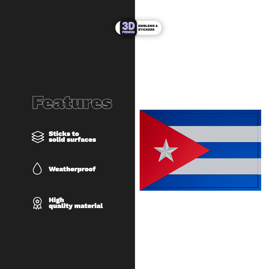 REPUBLIC OF CUBA FLAG Stickmadly