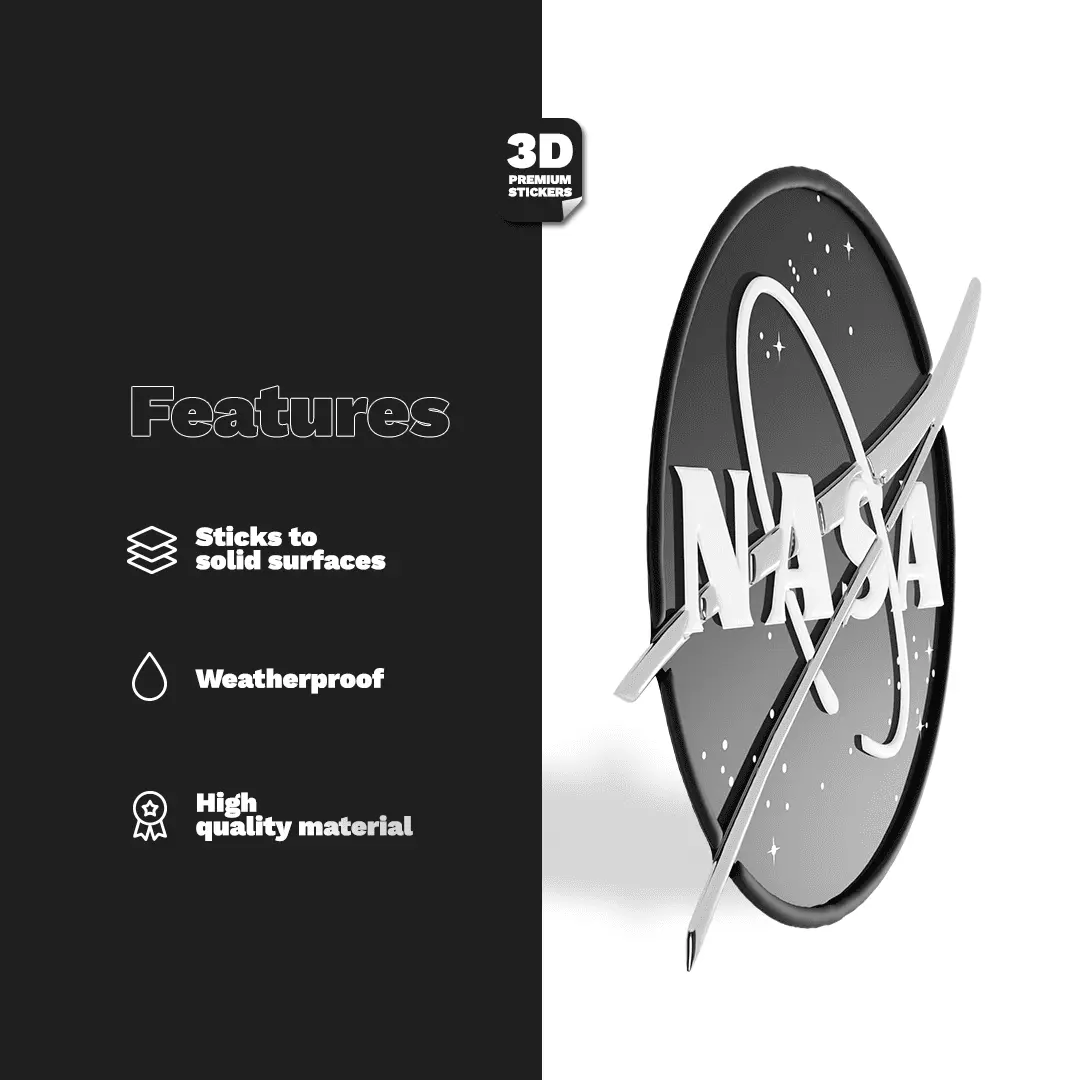 NASA STICKER BLACK & WHITE Stickmadly