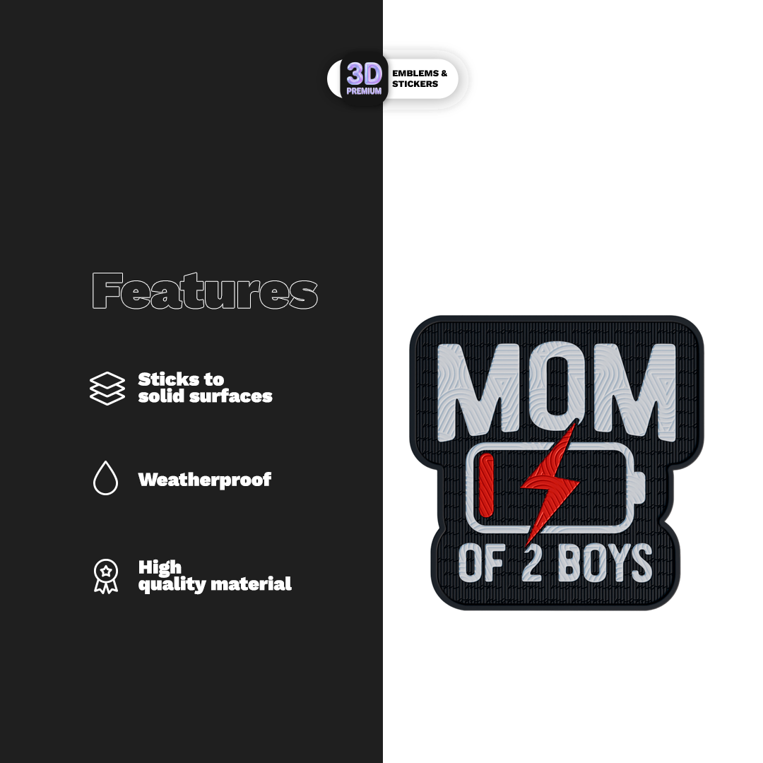 MOM OF 2 BOYS Stickmadly