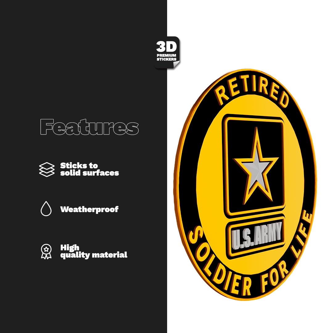 Soldier for Life Retired Stickmadly