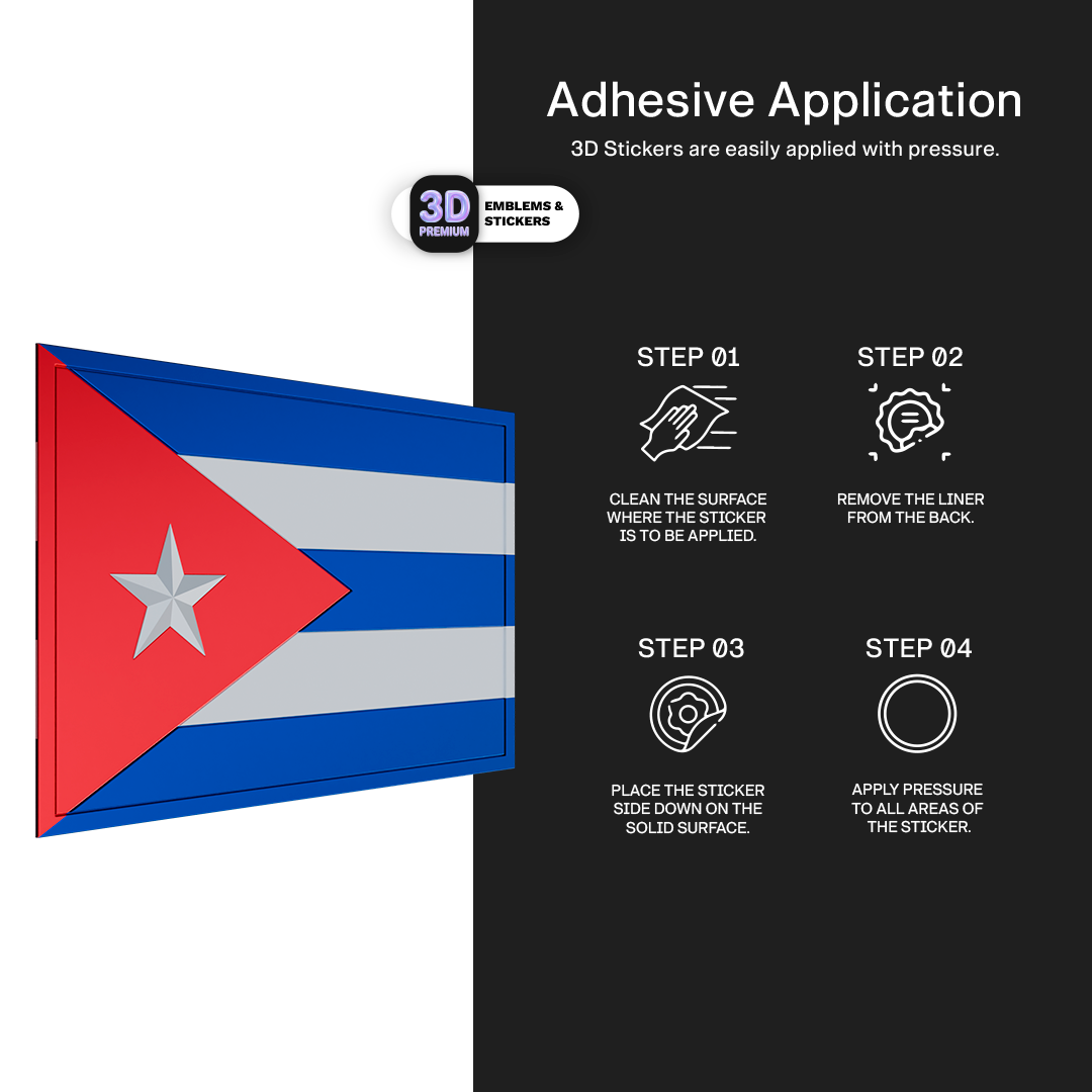 REPUBLIC OF CUBA FLAG Stickmadly