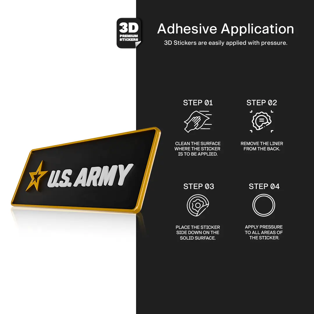 U.S. ARMY Gold Rectangle Stickmadly