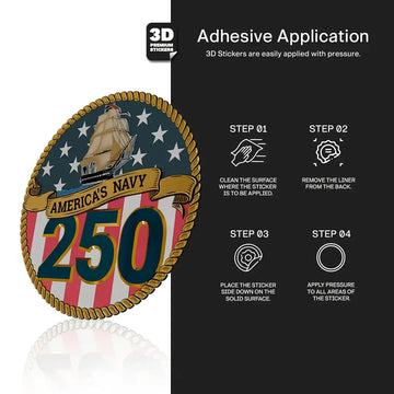 AMERICA'S NAVY 250 3D Premium Sticker | StickMadly