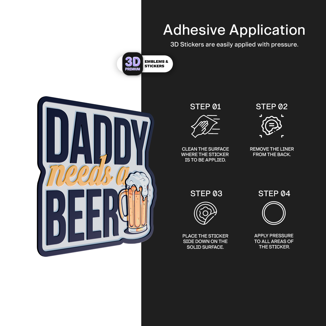 DAD NEEDS A BEER Stickmadly