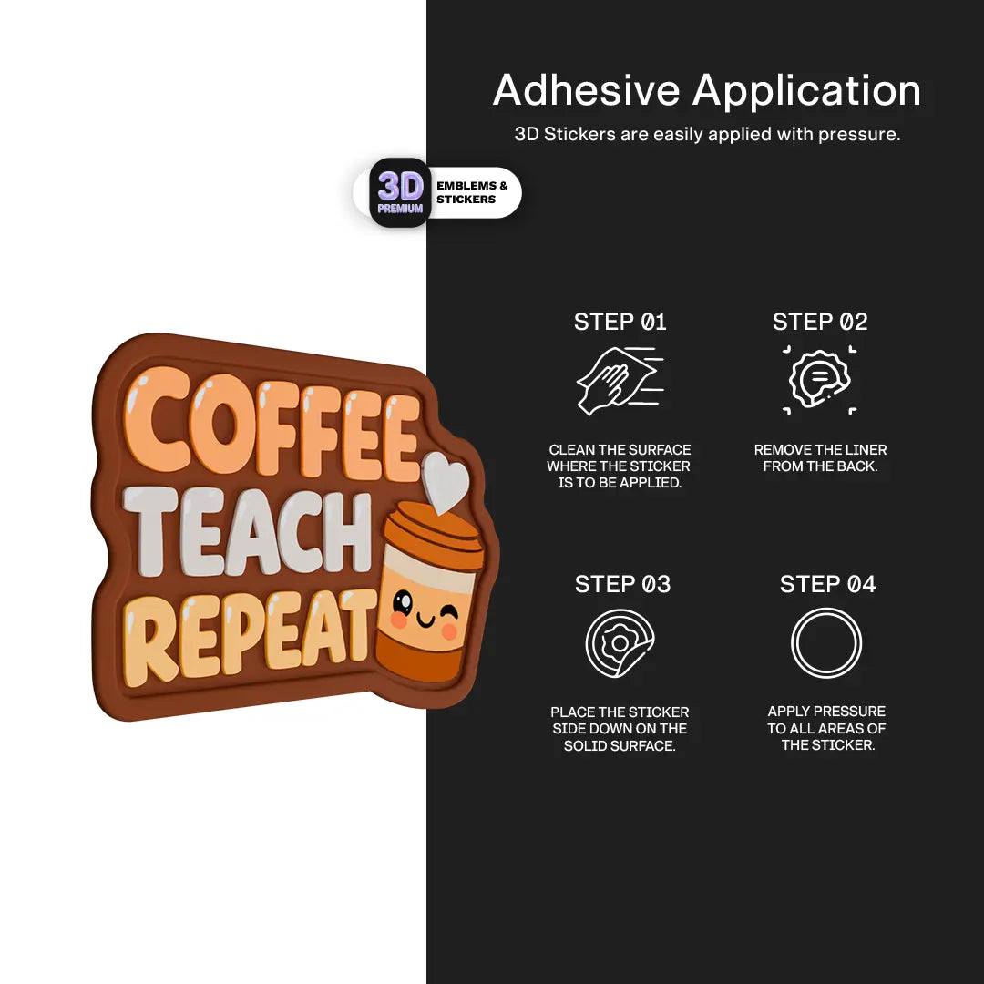 Coffee Teach Repeat Stickmadly
