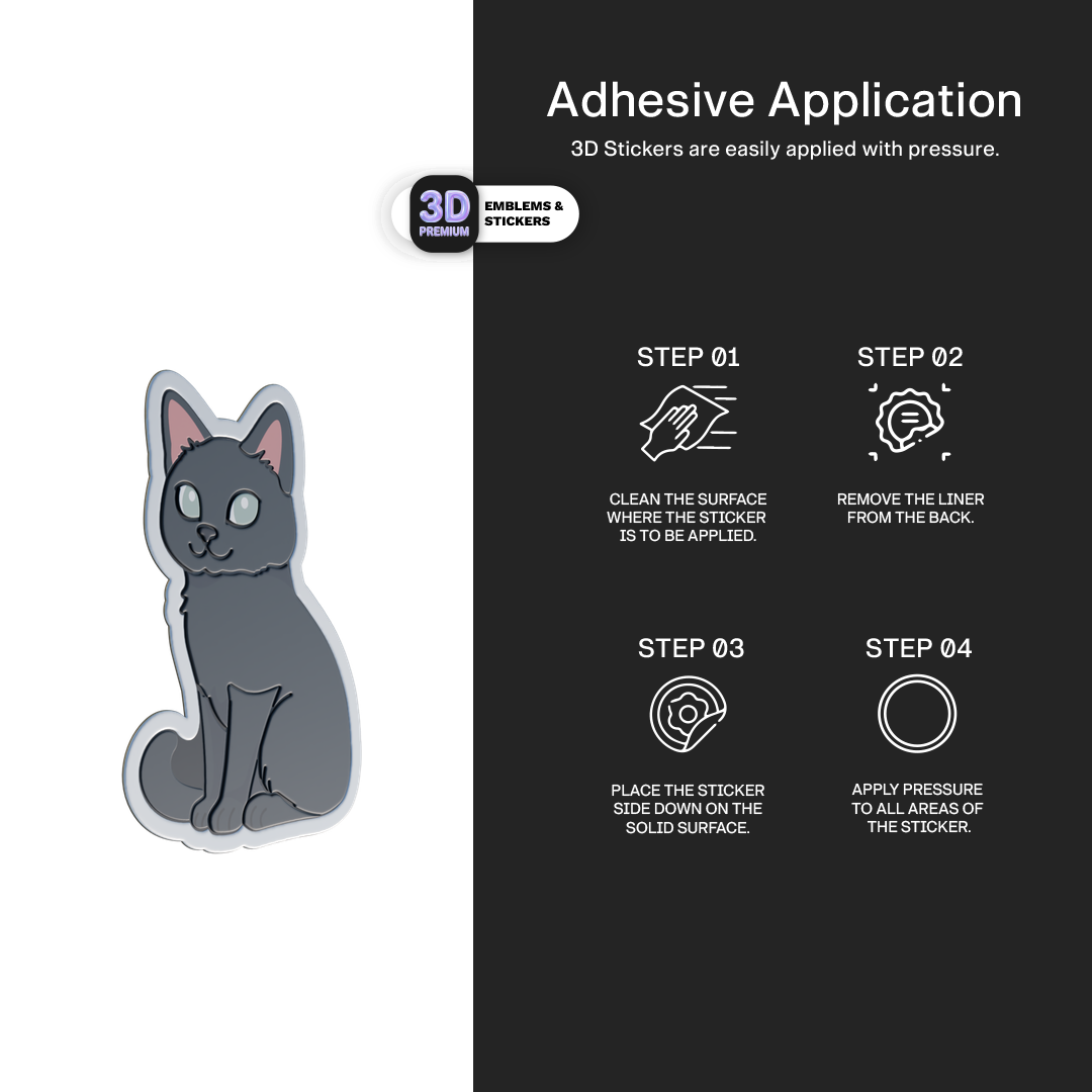 NORMAL BLACK CAT Stickmadly