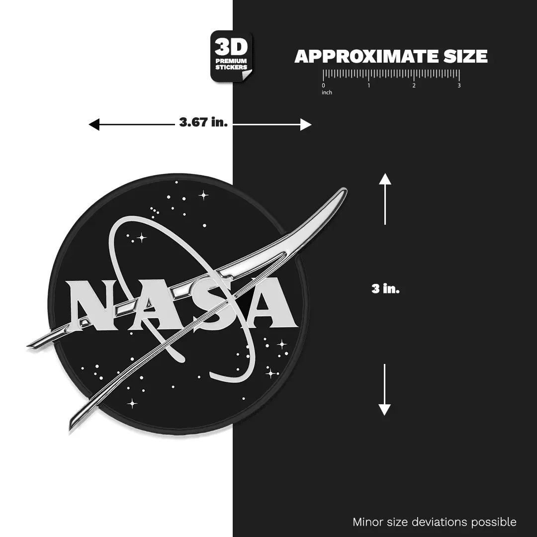 NASA STICKER BLACK & WHITE Stickmadly