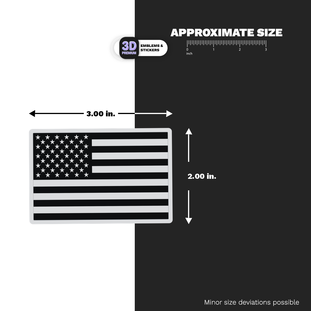 USA FLAG FULL WHITE & BLACK Stickmadly