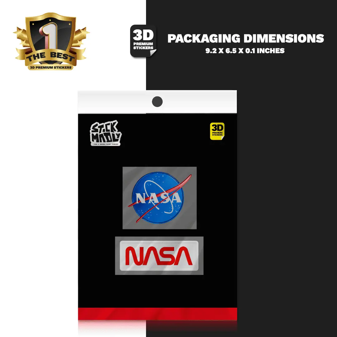 NASA STICKER TWO PACK (Meatball Original logo 2 Inch and Worm logo 3 Inch) Stickmadly
