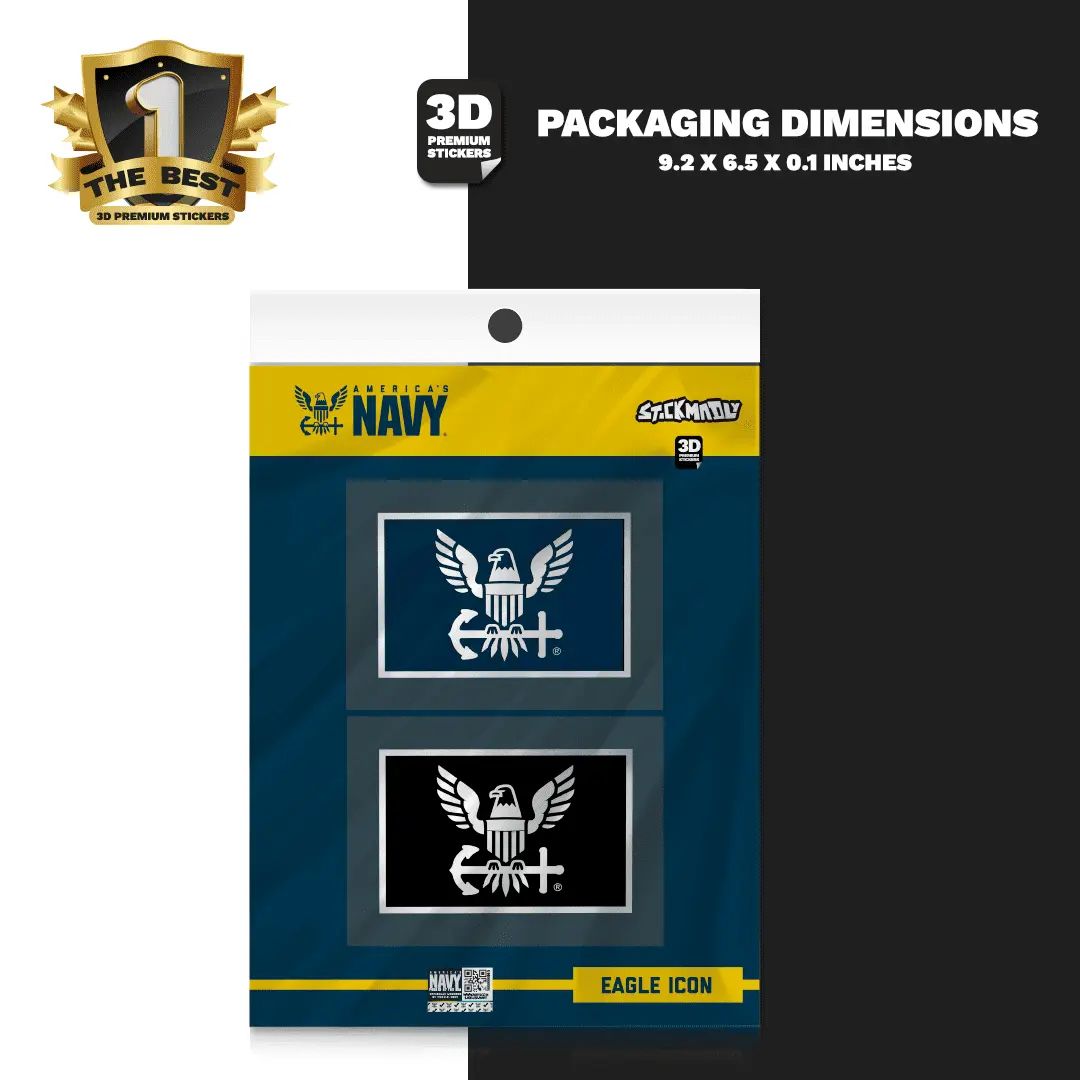 EAGLE ICON NAVY STICKERS -TWO PACK Stickmadly