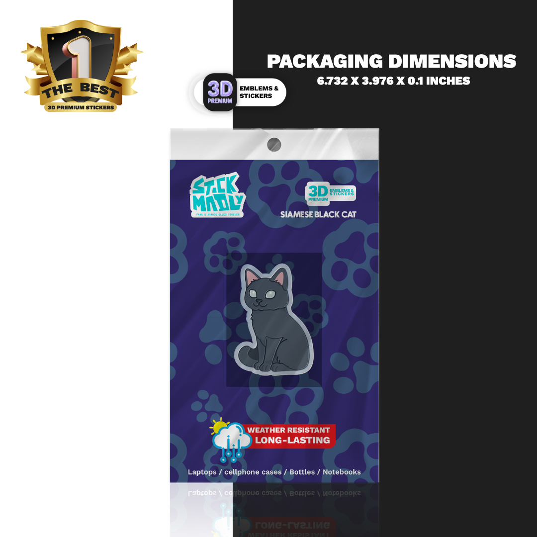 NORMAL BLACK CAT Stickmadly