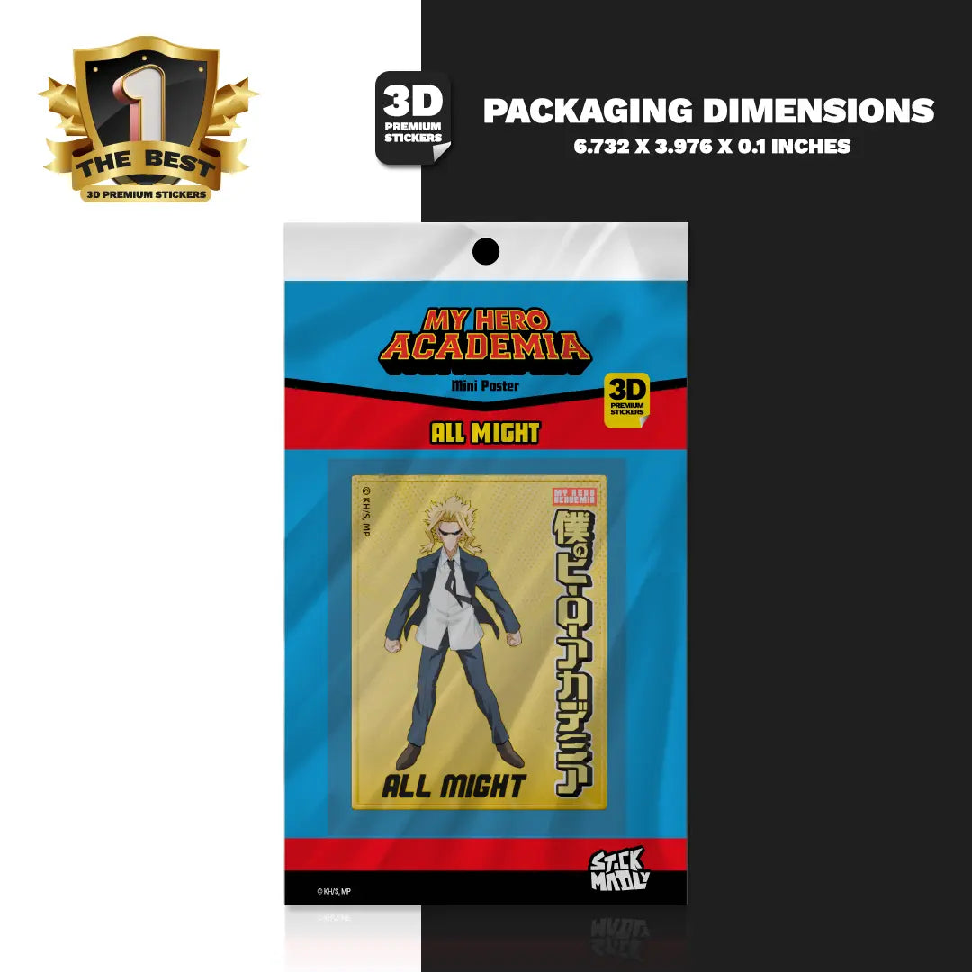 All Might miniposter Stickmadly