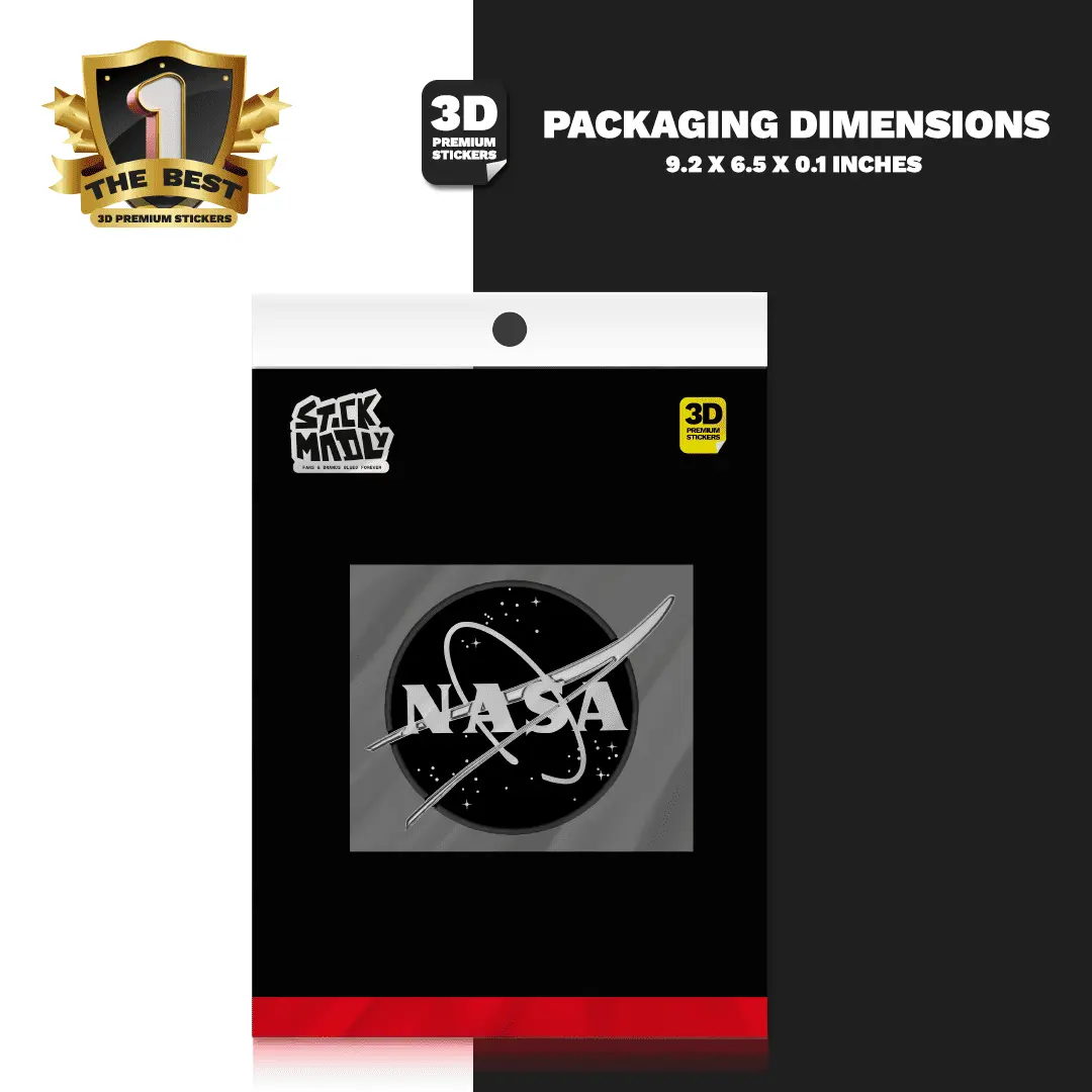 NASA STICKER BLACK & WHITE Stickmadly