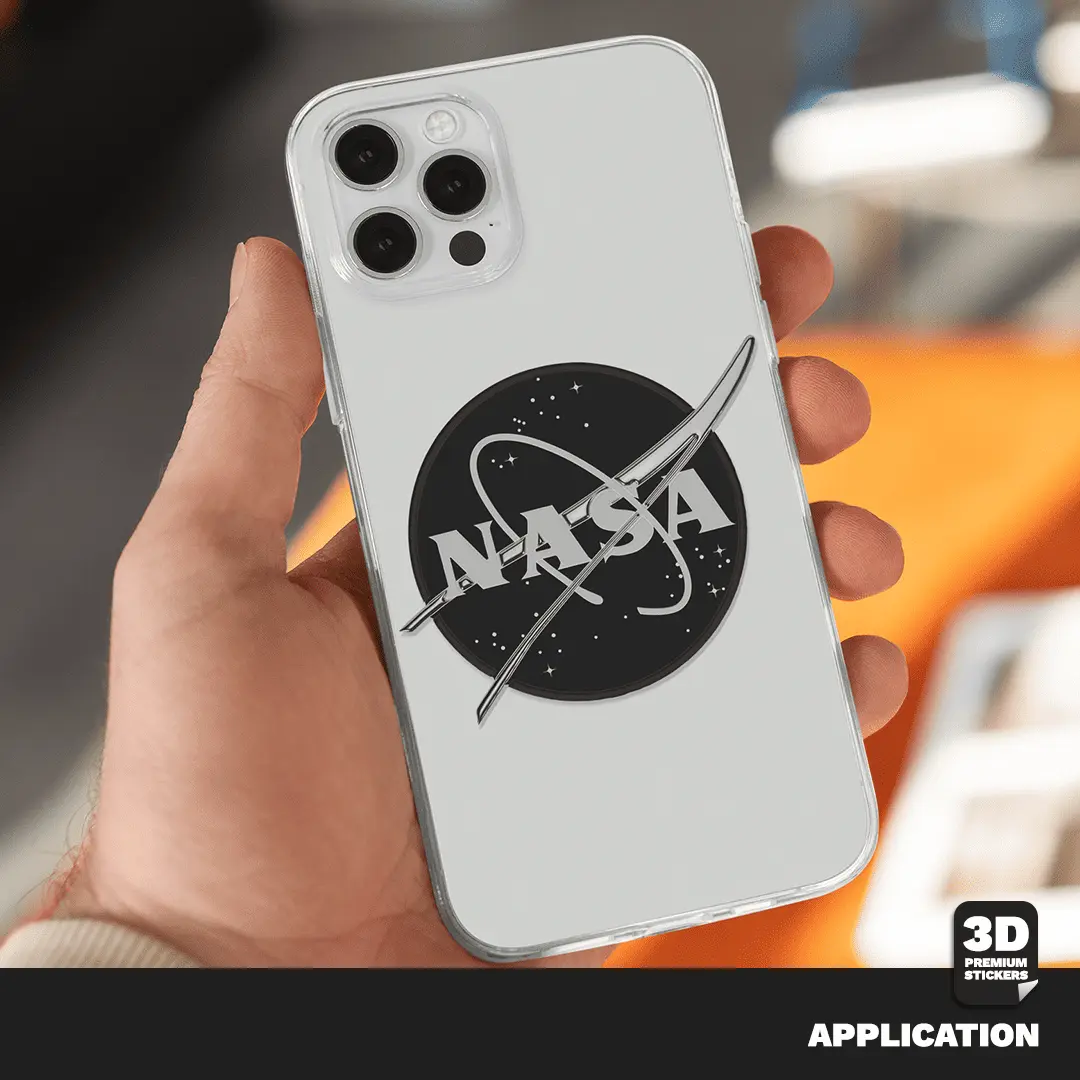 NASA STICKER BLACK & WHITE TWO PACK (Meatball logo 2 Inch and Worm logo 3 Inch) Stickmadly
