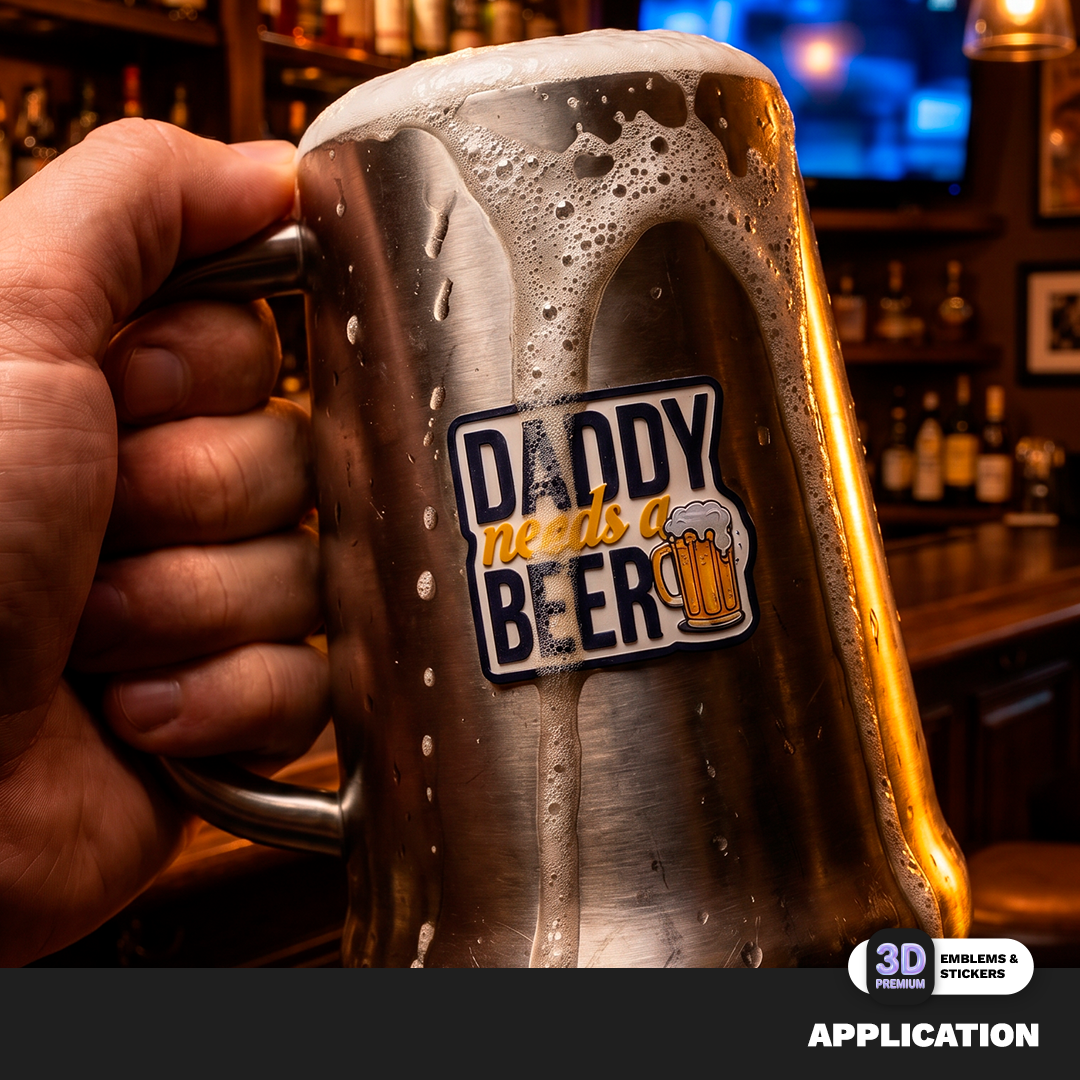 DAD NEEDS A BEER Stickmadly