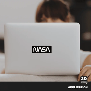 NASA STICKER BLACK & WHITE TWO PACK (Meatball logo 2 Inch and Worm logo 3 Inch) Stickmadly