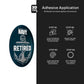 3D sticker with American Navy design and application instructions on a black background