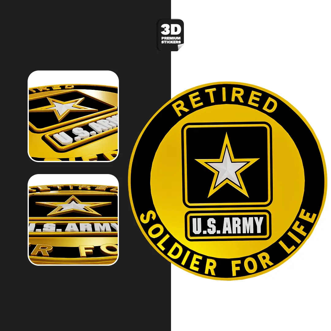 Soldier for Life Retired Stickmadly