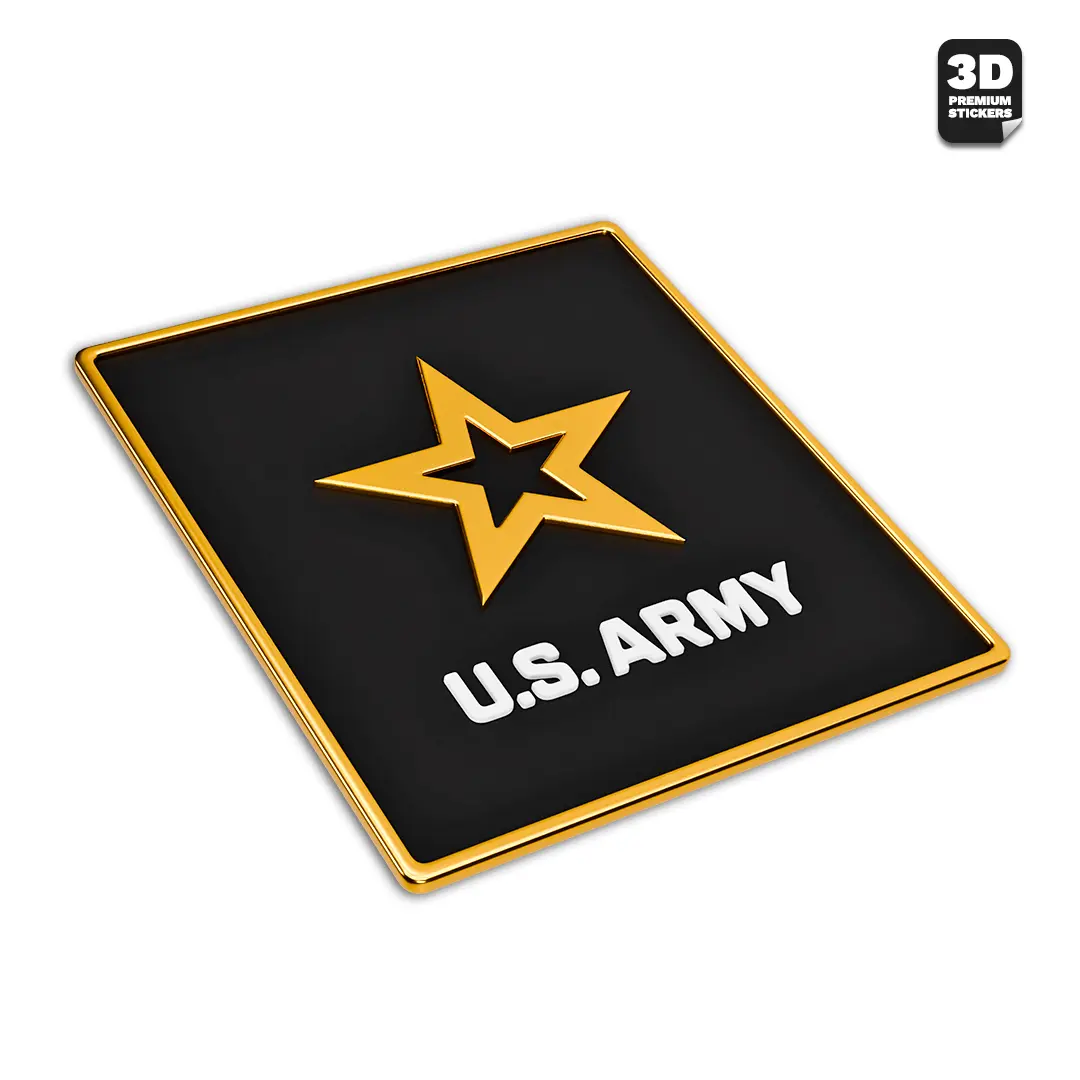 U.S. ARMY Gold 3D Premium Sticker | Stickmadly