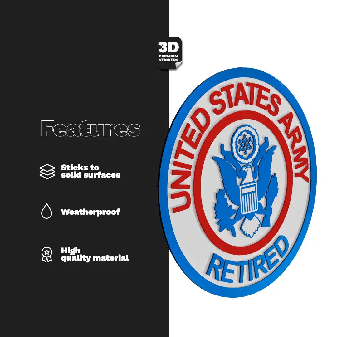United States Army Retired Stickmadly