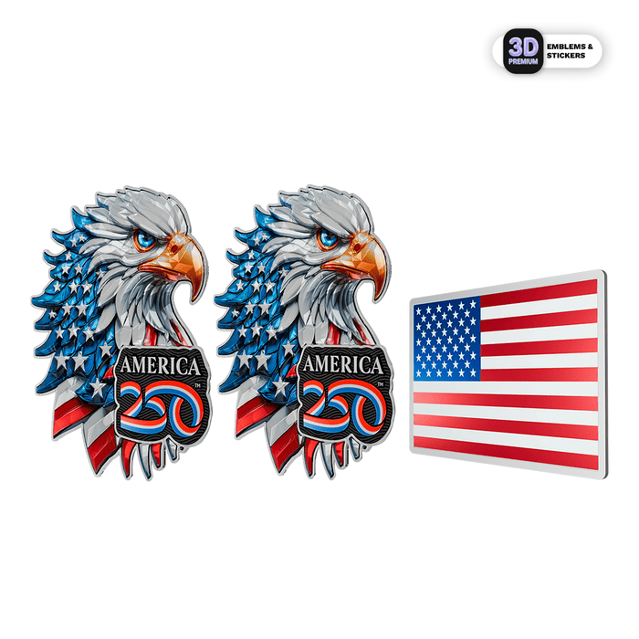 America 250 USA Flag Stickers Pack
