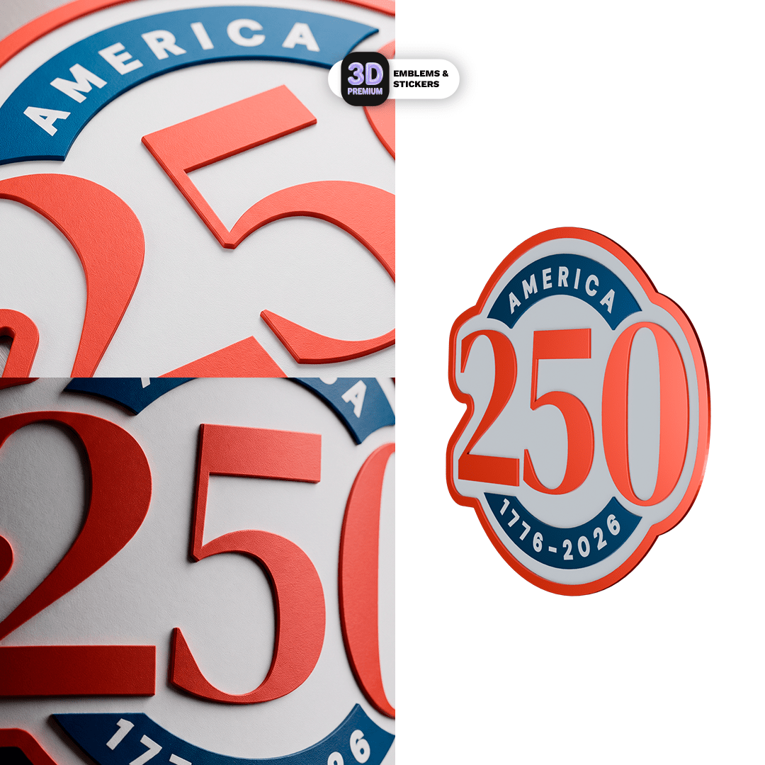 America 250th Crest Trio 3D Sticker Pack - Stickmadly