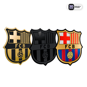 Barcelona Logos - Black 2'', Gold 2'' & Metallic 3'' (3 PACK) - Stickmadly