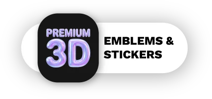 Premium 3D emblems & stickers