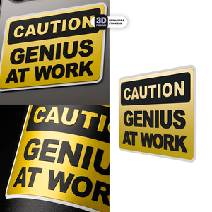 CAUTION GENIUS AT WORK - Stickmadly